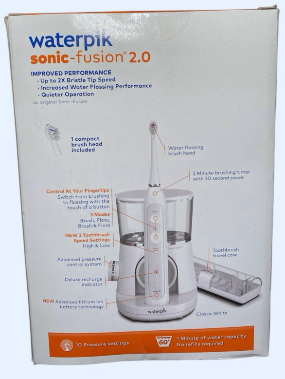 Waterpik Sonic-Fusion 2.0 Flossing Electric Toothbrush, White
