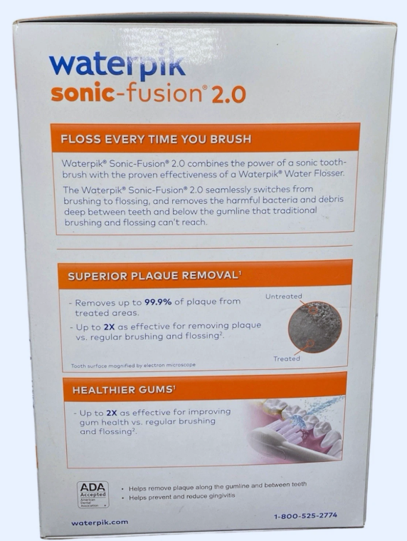 Waterpik Sonic-Fusion 2.0 Flossing Electric Toothbrush, White