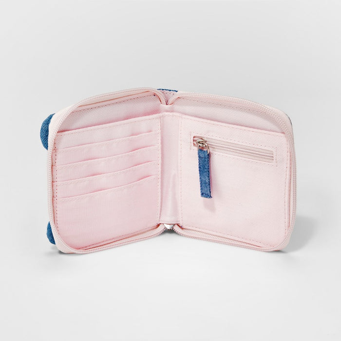 Girls' Kitty Denim Wristlet - Cat & Jack Denim Blue