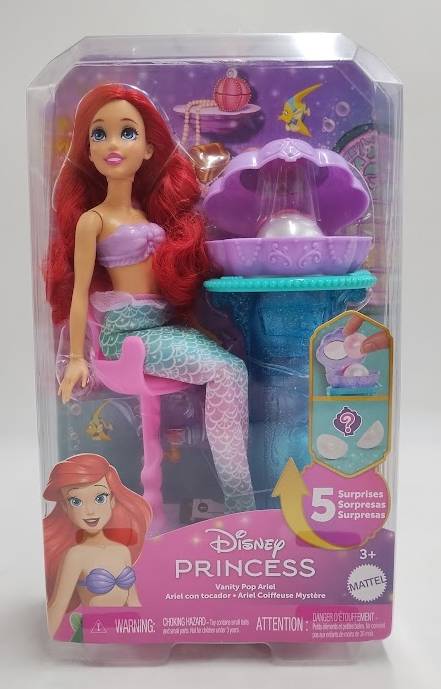 Disney Princess Ariel Vanity Pop Mermaid 11.8" Doll & 5 Surprises SEE DETAILS