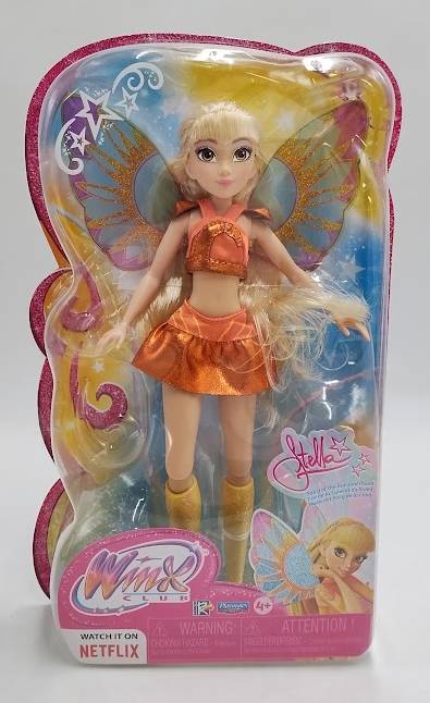 Winx Club Stella Fairy 10.5" Doll Glitter Outfit Removable Wings SEE DETAILS