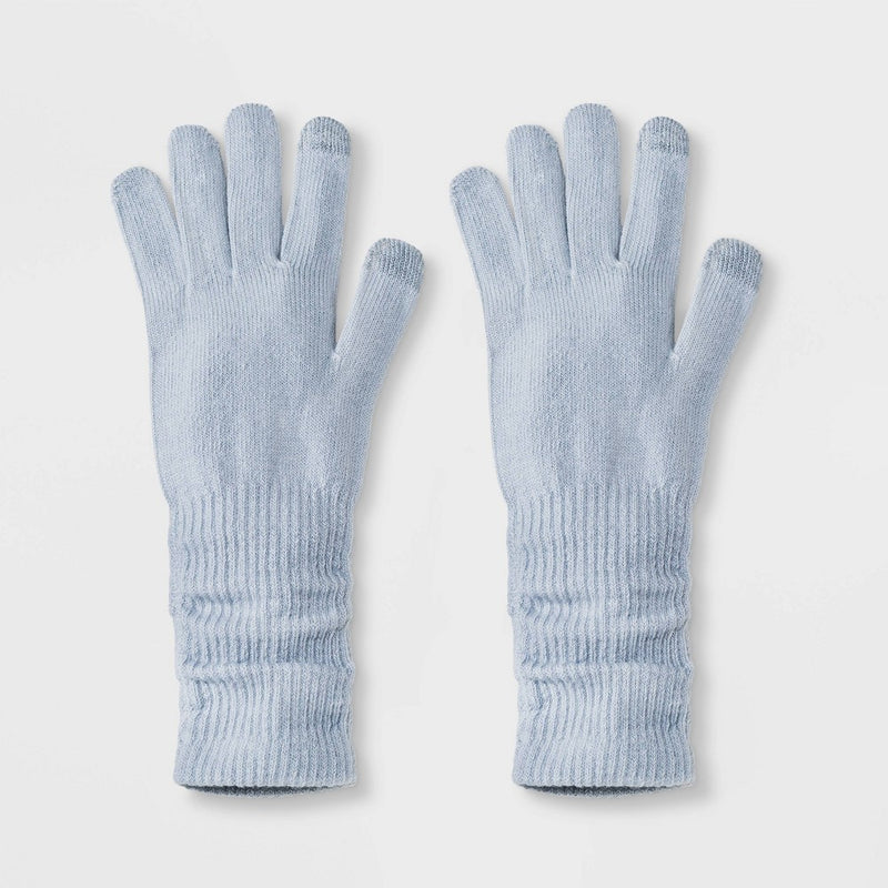 Women's Extended Knit Glove - A New Day Blue One Size