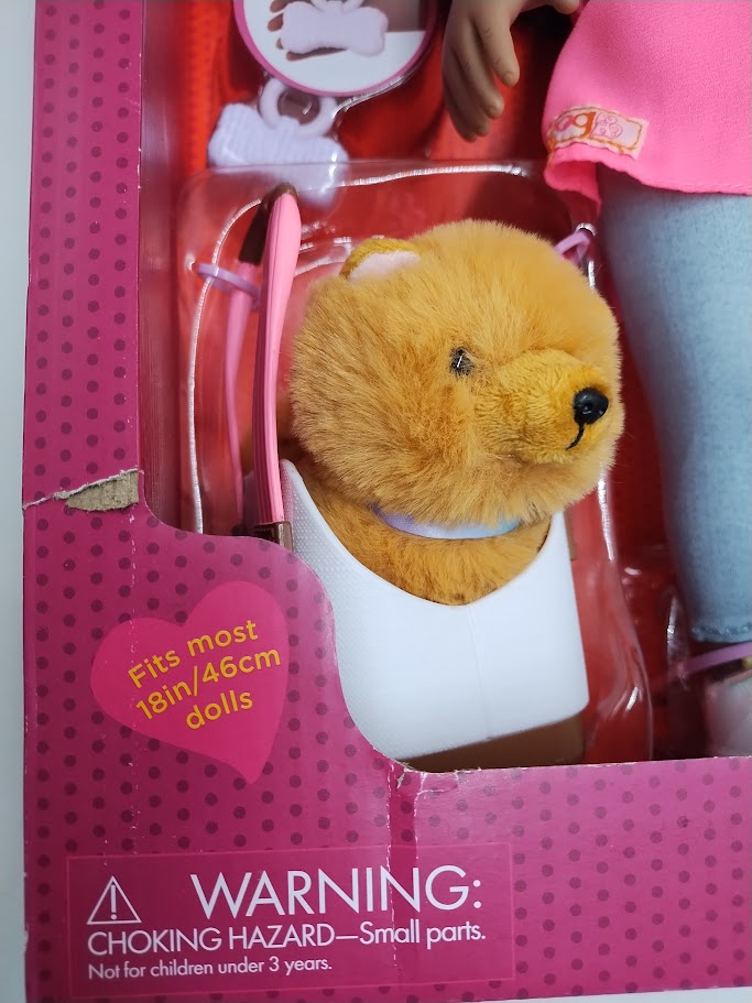 Our Generation Ayanna & Goldie 18'' Doll & Pet Dog Carrier Set SEE DETAILS