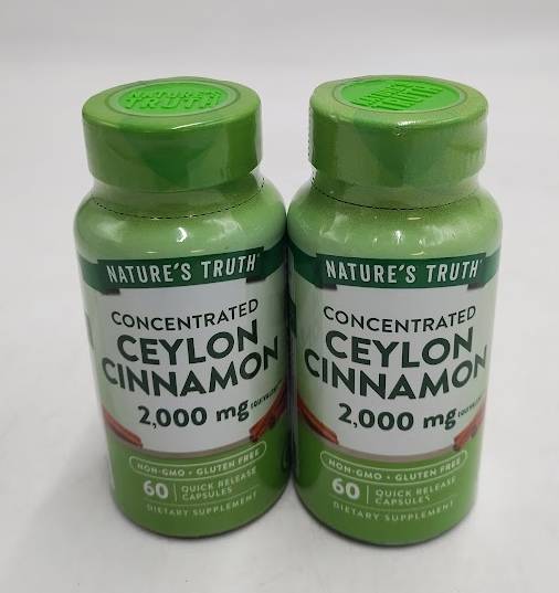LOT OF 2 !! Nature's Truth Ceylon Cinnamon 2000mg w/ Chromium EXP 06/27 OR AFTER