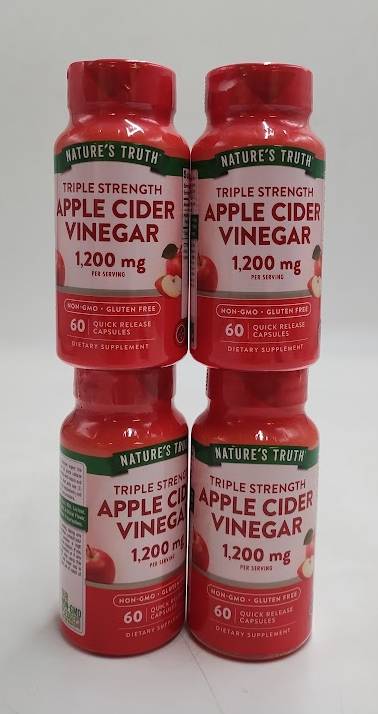 LOT OF 4! Nature's Truth Apple Cider Vinegar Capsule 1200mg EXP 06/2027 OR AFTER