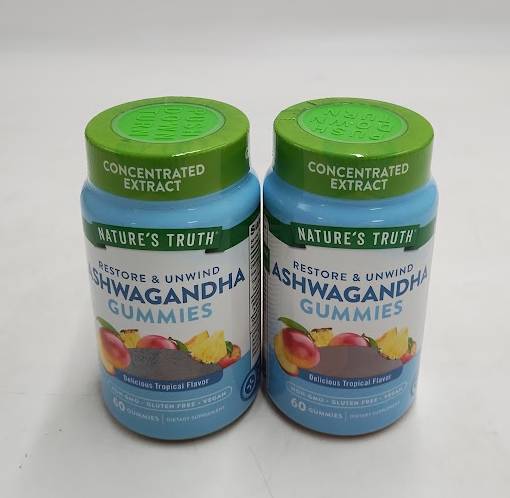LOT OF 2 !! Nature's Truth Ashwagandha Vegan Gummies EXP 11/2026 OR AFTER