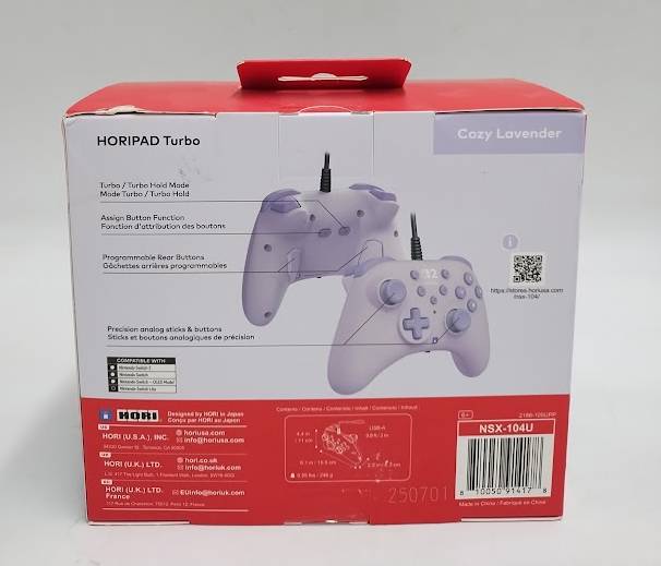 HORI HORIPAD Turbo (Cozy Lavender) for Nintendo Switch 2