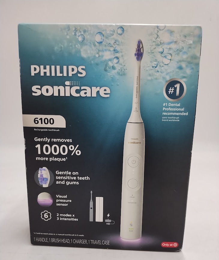 Philips Sonicare 6100 Rechargeable Electric Toothbrush with Brush Head - White