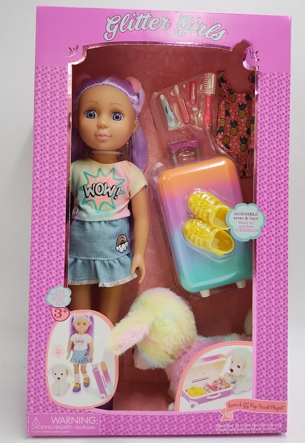 Glitter Girls 14" Vacation Doll Dog Luma & GG Pup Travel Playset SEE DETAILS