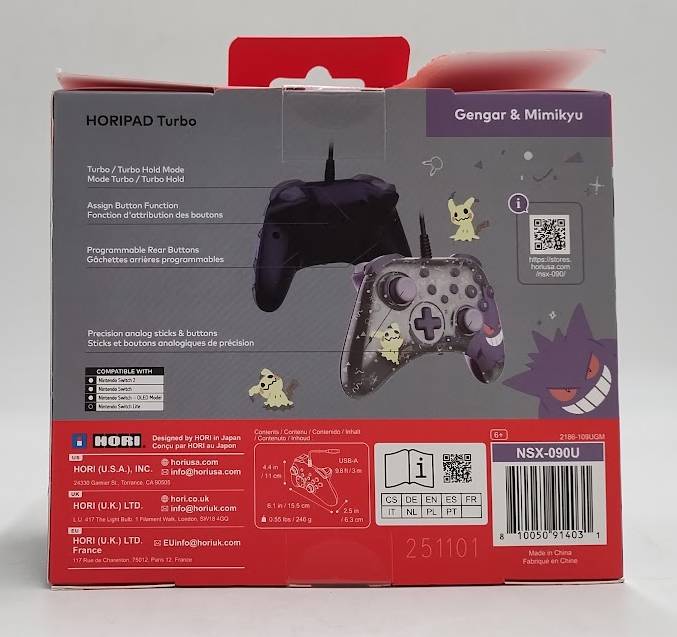HORI HORIPAD Turbo (Gengar & Mimikyu) for Nintendo Switch 2 SEE DETAILS