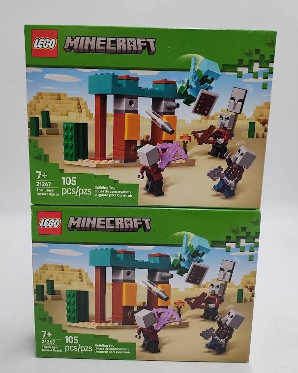 LOT OF 2 !! LEGO Minecraft The Illager Desert Patrol Toy Figures 21267