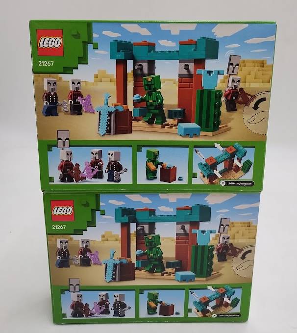 LOT OF 2 !! LEGO Minecraft The Illager Desert Patrol Toy Figures 21267