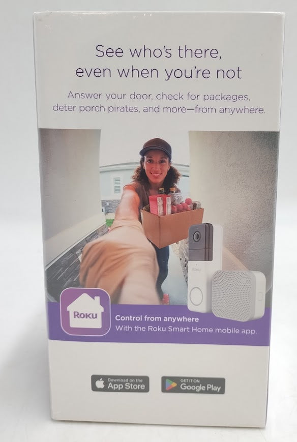 Roku Wire-free Video Doorbell & Chime with Motion & Sound Detection, Remote Monitoring, 1440p HD Night Vision