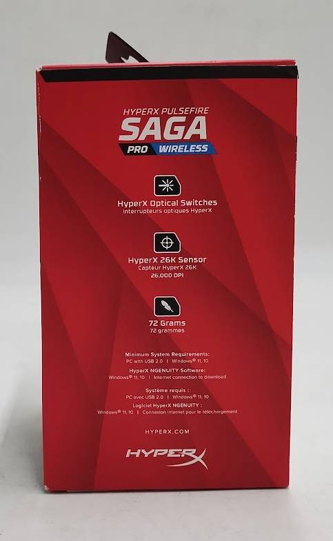 HyperX Pulsefire Saga Pro Wireless Gaming Mouse: Black Licorice