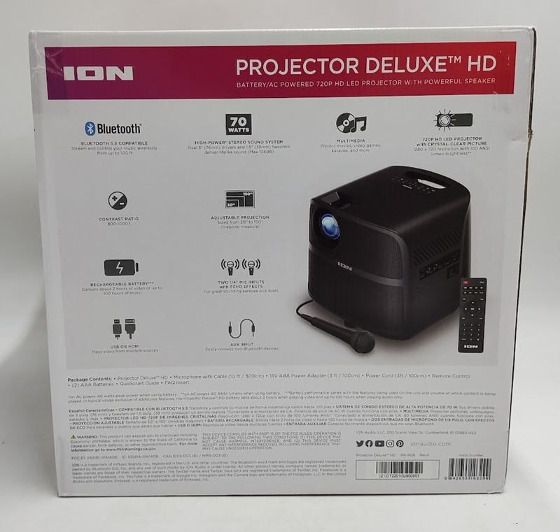 ION Portable Outdoor 720P HD LED Projector w/ Movie/Karaoke Bundle SEE DETAILS