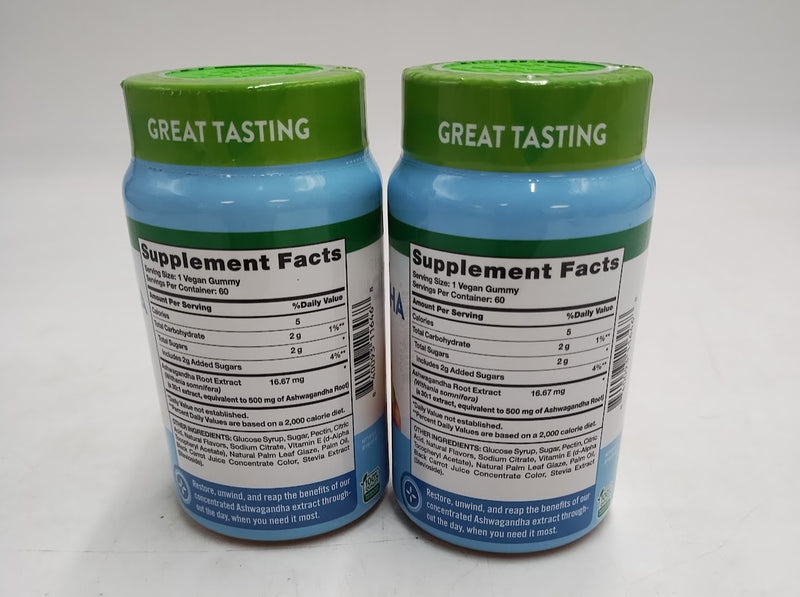 2 PACK Nature's Truth Ashwagandha Vegan Gummies 60ct EXP:01/2027