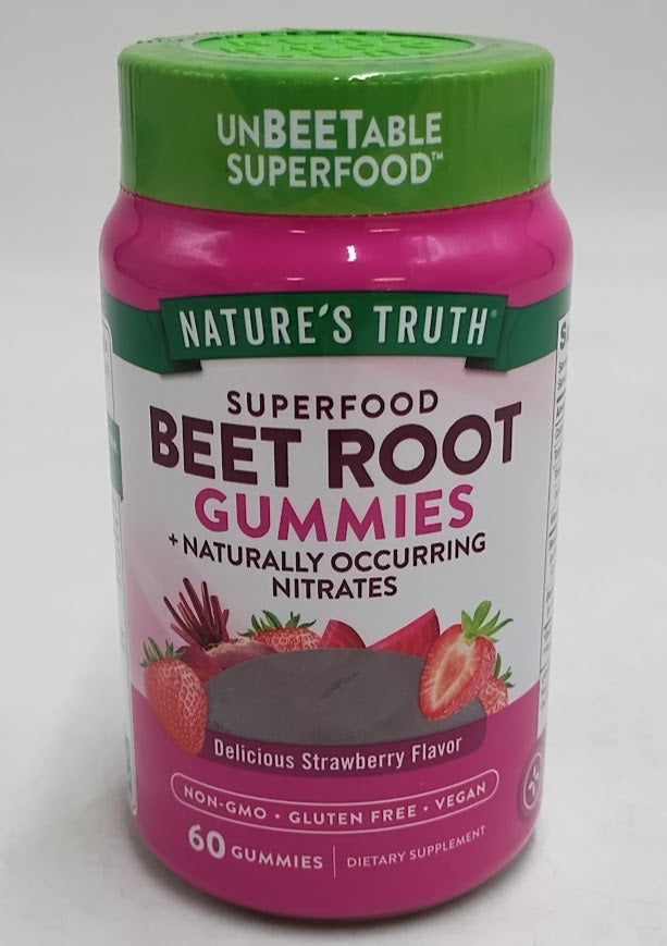 Nature's Truth Beet Root Gummies | 60 Count | Strawberry EXP 02/2027 AFTER
