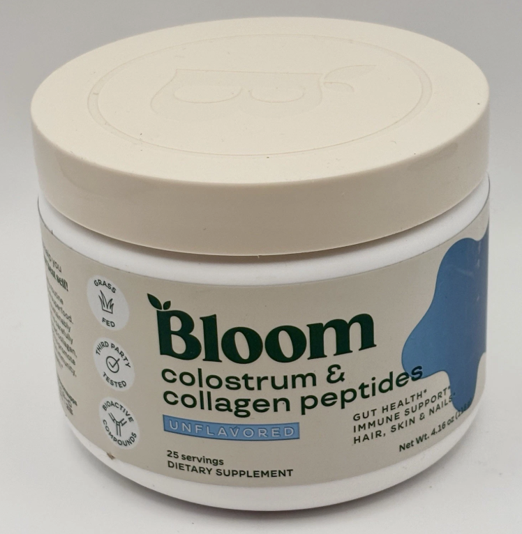 BLOOM NUTRITION Colostrum & Collagen Peptides Powder - Unflavored -01/2027