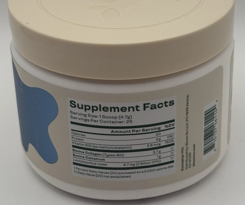 BLOOM NUTRITION Colostrum & Collagen Peptides Powder - Unflavored -01/2027