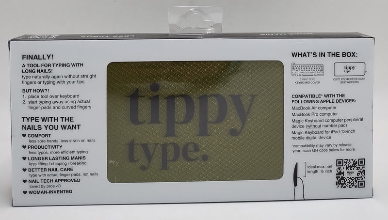 tippy type Keyboard Cover Compatible with Mac - Matte Black