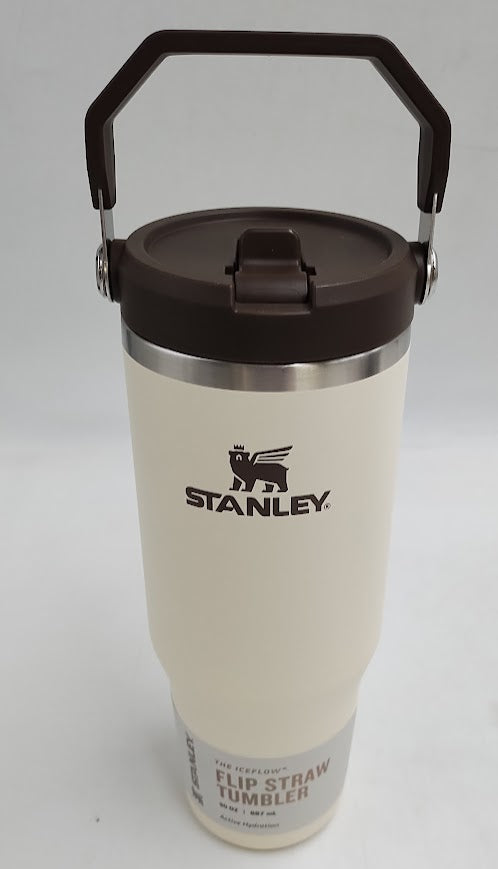 Stanley 30 oz Stainless Steel Ice Flow Flip Straw Tumbler Cream Western