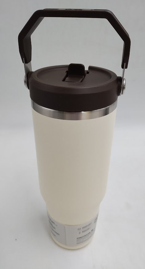 Stanley 30 oz Stainless Steel Ice Flow Flip Straw Tumbler Cream Western