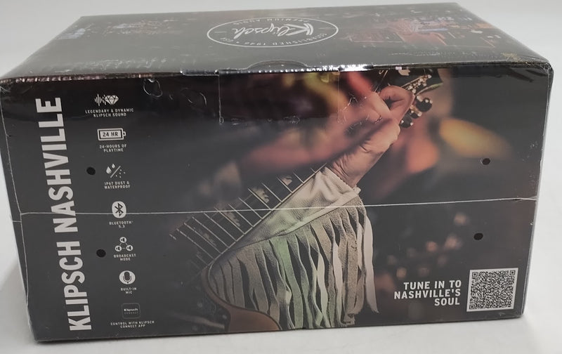 Klipsch Nashville Portable Bluetooth Speaker - Black: Waterproof, USB Rechargeable, IP67