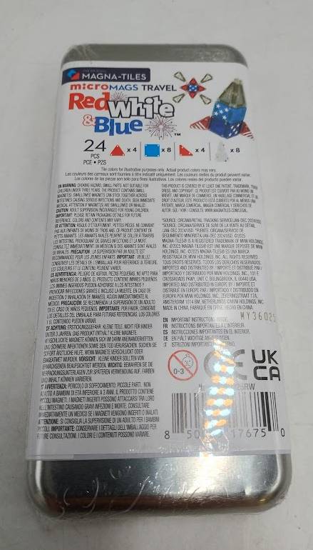 MAGNA-TILES MicroMAGS Travel Set - Red White and Blue