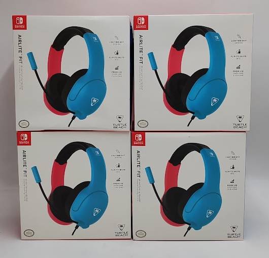 LOT OF 4! Turtle Beach Airlite Fit Wired Headset for Nintendo Switch SEE DETAILS