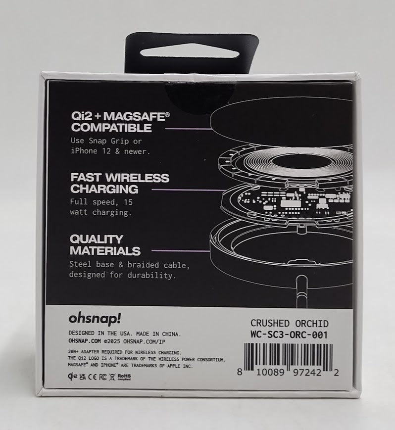 ohsnap! Snap Charge Qi2 Wireless Charger - Crushed Orchid