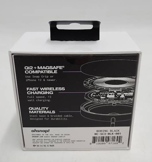ohsnap! Snap Charge Qi2 Wireless Charger - Black