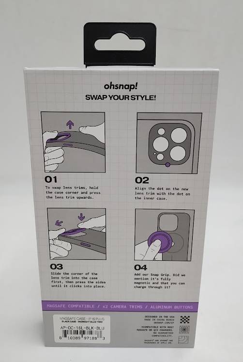 ohsnap! iPhone 16 Plus Snap Case MagSafe Durable - Midnight Blue