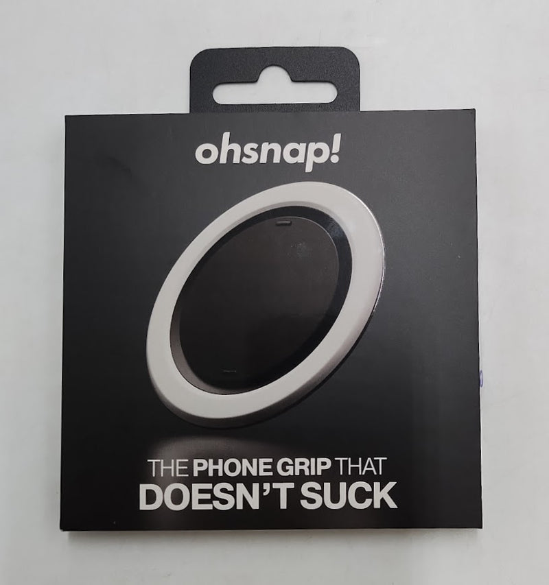 ohsnap! Snap Grip Luxe Magnetic Phone Grip Fits Any Phone - Pure Silver