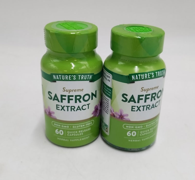 LOT OF 2 Nature's Truth Saffron Extract Capsules | 60 Count EXP: 02/2027