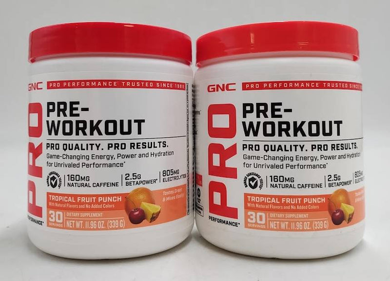 LOT OF 2!!! GNC Pro Performance Pre-Workout Tropical Fruit Punch EXP 01/2027+