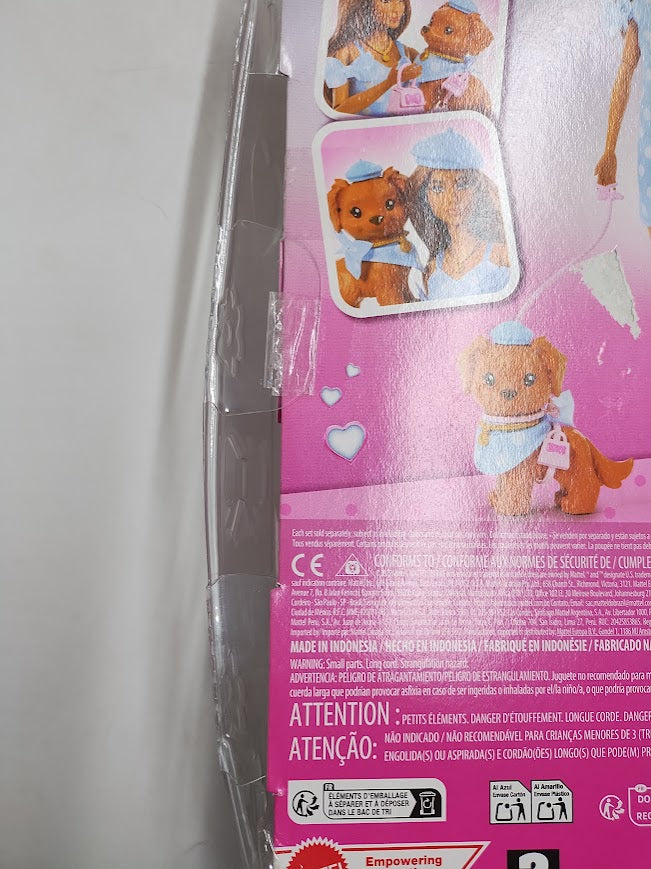 Barbie Twinning Looks Fashion Doll with Pet Dog Matching Blue Clothes SEE DETAILS