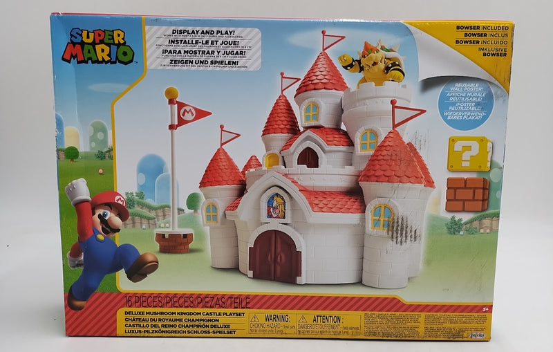 Nintendo 2.5'' Deluxe Mushroom Kingdom Castle Action Figure Playset SEE DETAILS