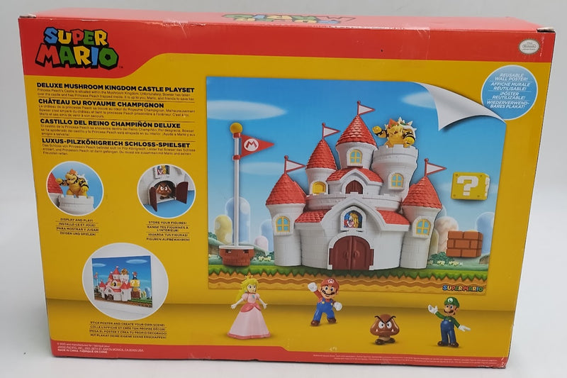Nintendo 2.5'' Deluxe Mushroom Kingdom Castle Action Figure Playset SEE DETAILS
