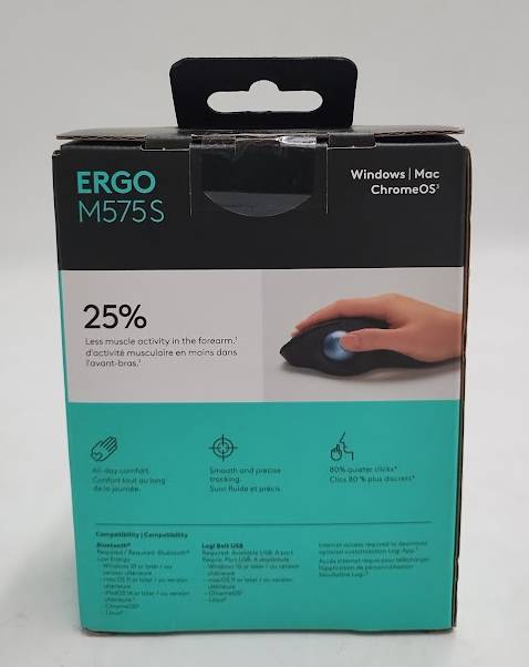 Logitech M575 Wireless Trackball Mouse: USB-A, Bluetooth