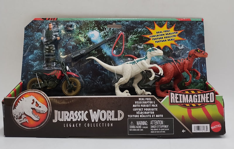 Jurassic World Reimagined Motorcycle, Owen Grady & Raptors & Tools Retro Pack SEE DETAILS
