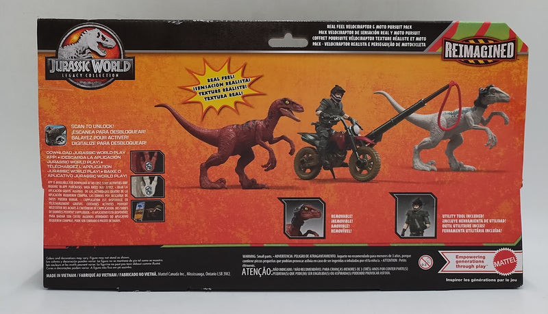 Jurassic World Reimagined Motorcycle, Owen Grady & Raptors & Tools Retro Pack SEE DETAILS