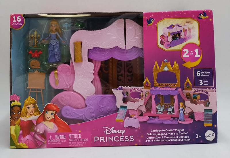 Disney Princess Carriage to Castle Transforming Playset 18pc SEE DETAILS
