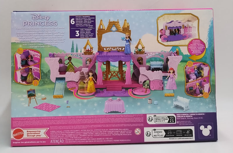 Disney Princess Carriage to Castle Transforming Playset 18pc SEE DETAILS