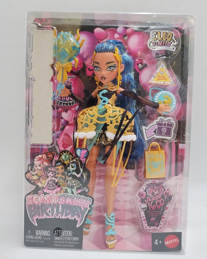 Monster High Scary Sweet Birthday Cleo De Nile Doll in Party Dress SEE DETAILS