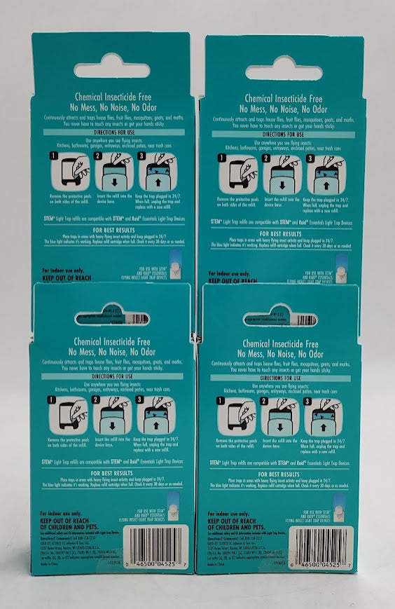 LOT OF 4!!! STEM Flying Insect Light Fly Trap Refill - 2pk (8 TOTAL)