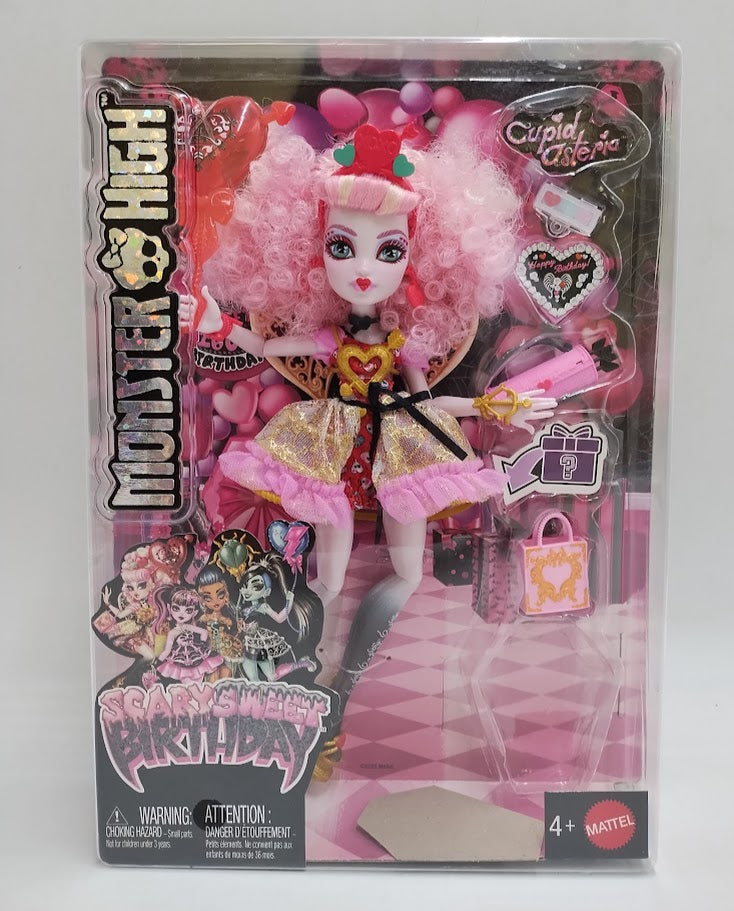 Monster High Scary Sweet Birthday Cupid Asteria Doll in Party Dress SEE DETAILS