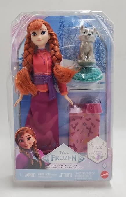Disney Frozen Anna Doll & Wolf Cub Figure w/ 4 Nurturing Accessories SEE DETAILS