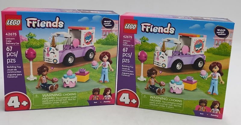 2 PACK!! LEGO Friends Unicorn Cake Delivery Car Toy 42675