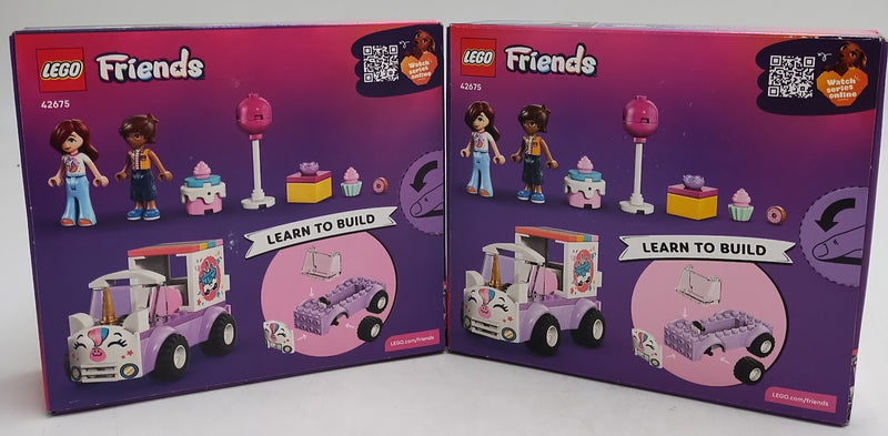 2 PACK!! LEGO Friends Unicorn Cake Delivery Car Toy 42675