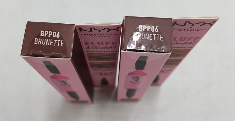 LOT OF 2!! NYX Makeup Fluff & Snatch Brow Powder Eyebrow Pen 06 Brunette 0.03oz
